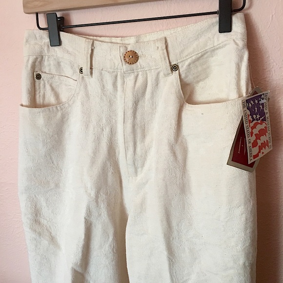 Vintage Denim - VTG 80's / 90's Neutral Floral High Waisted Jeans